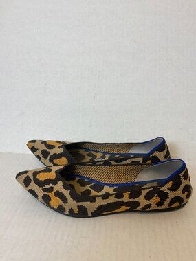 Rothy's Pointed Toe Flats 8 Tan Brown Animal Print